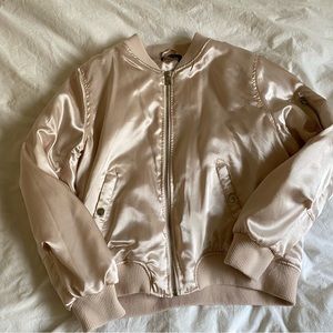 Pink satin bomber jacket